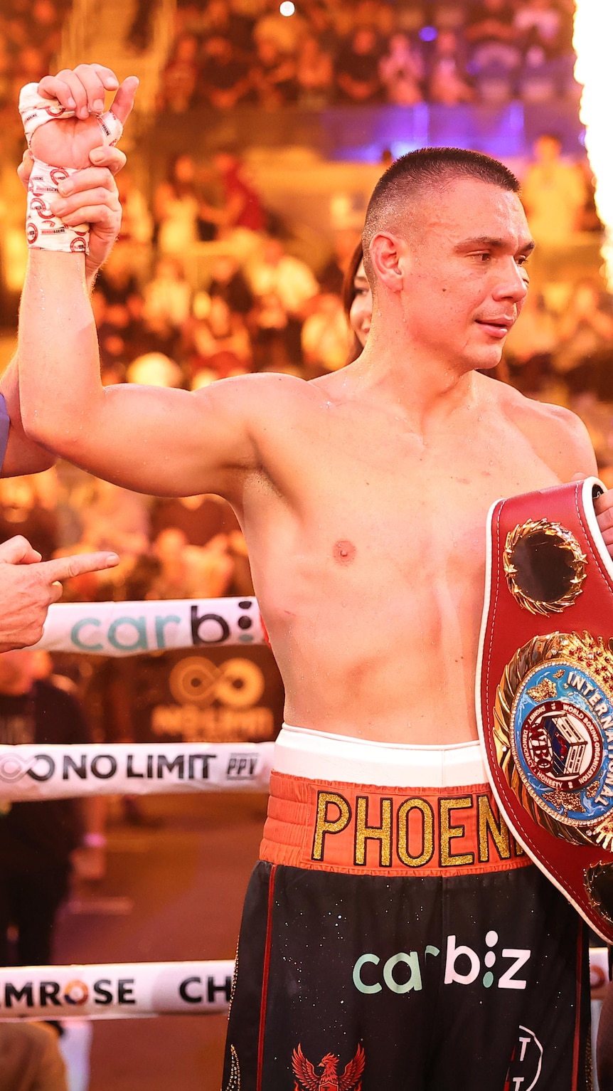 Tim Tszyu dominates Denis Nurja to claim international middleweight title in Wollongong