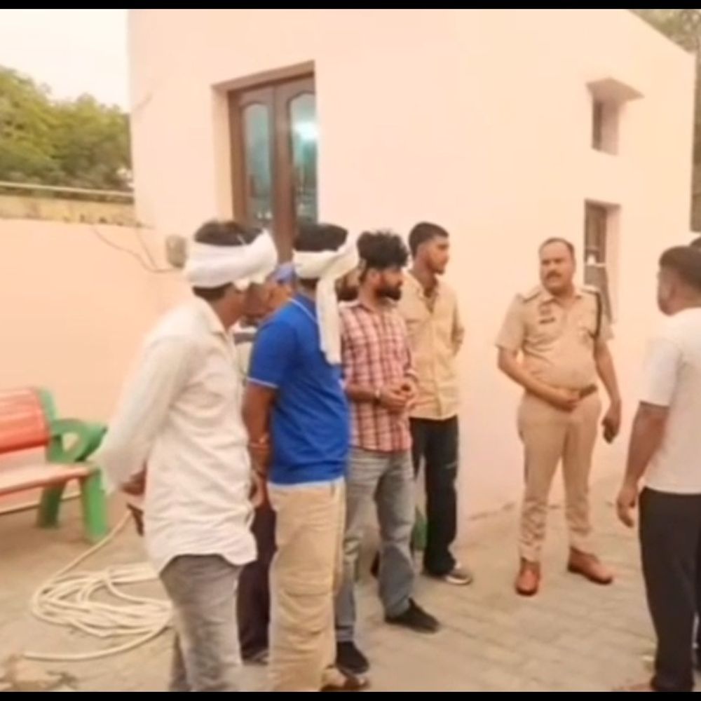 टोहाना में पशु ले जा रहे ड्राइवर ने दौड़ाई पिकअप:पुलिस और गौरक्षा दल ने पकड़ा; पंजाब से पशु लेकर जाना था झज्जर