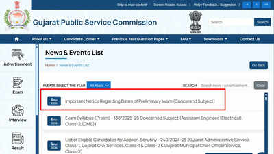 Gpsc Exam Dates: GPSC announces preliminary test dates for 21 posts including veterinary, academic and civil service roles; check PDF here