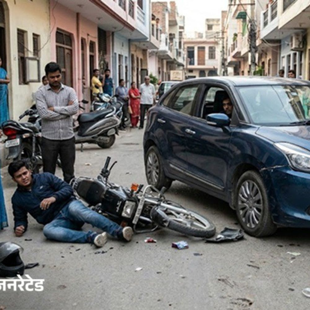 जींद में व्यक्ति को कार से कुचलने का प्रयास:बाथरूम तोड़ने पर शुरू हुआ विवाद; जान बची तो गली में रॉड से मारी चोटें