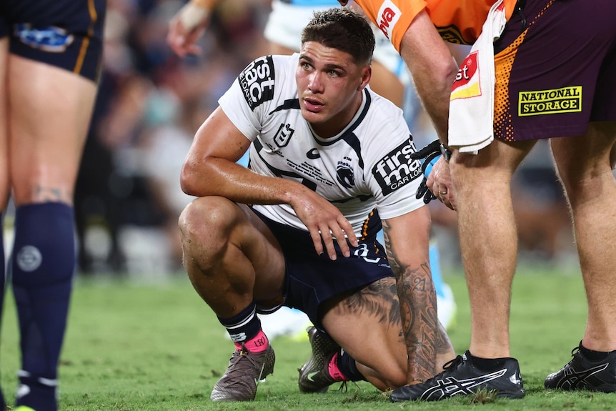 Reece Walsh out for up to six weeks with fractured cheekbone after Broncos’ NRL win over Titans