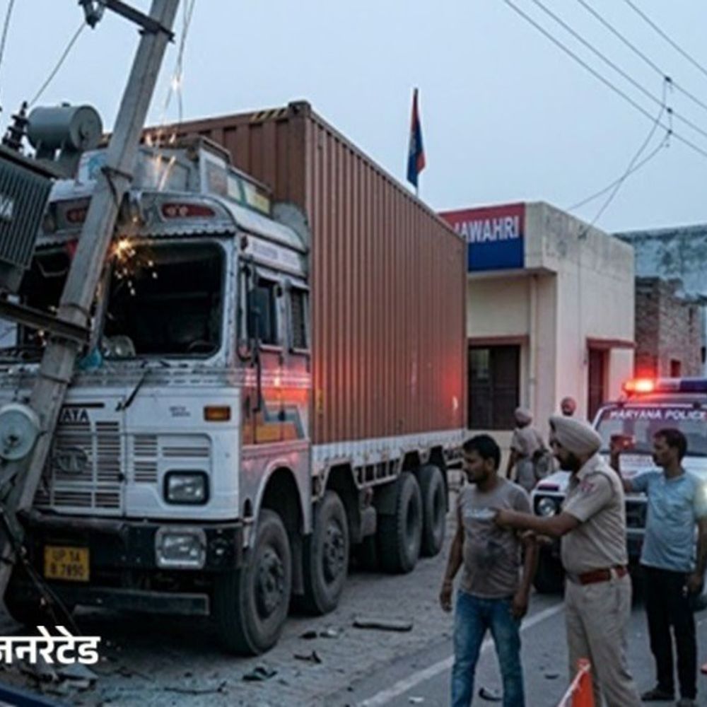 Sonipat Electricity Disruption | Transformer Damage Due to Container Accident