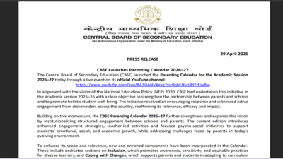 CBSE rolls out parenting calendar 2026–27 to institutionalise parent–school engagement under NEP 2020 vision