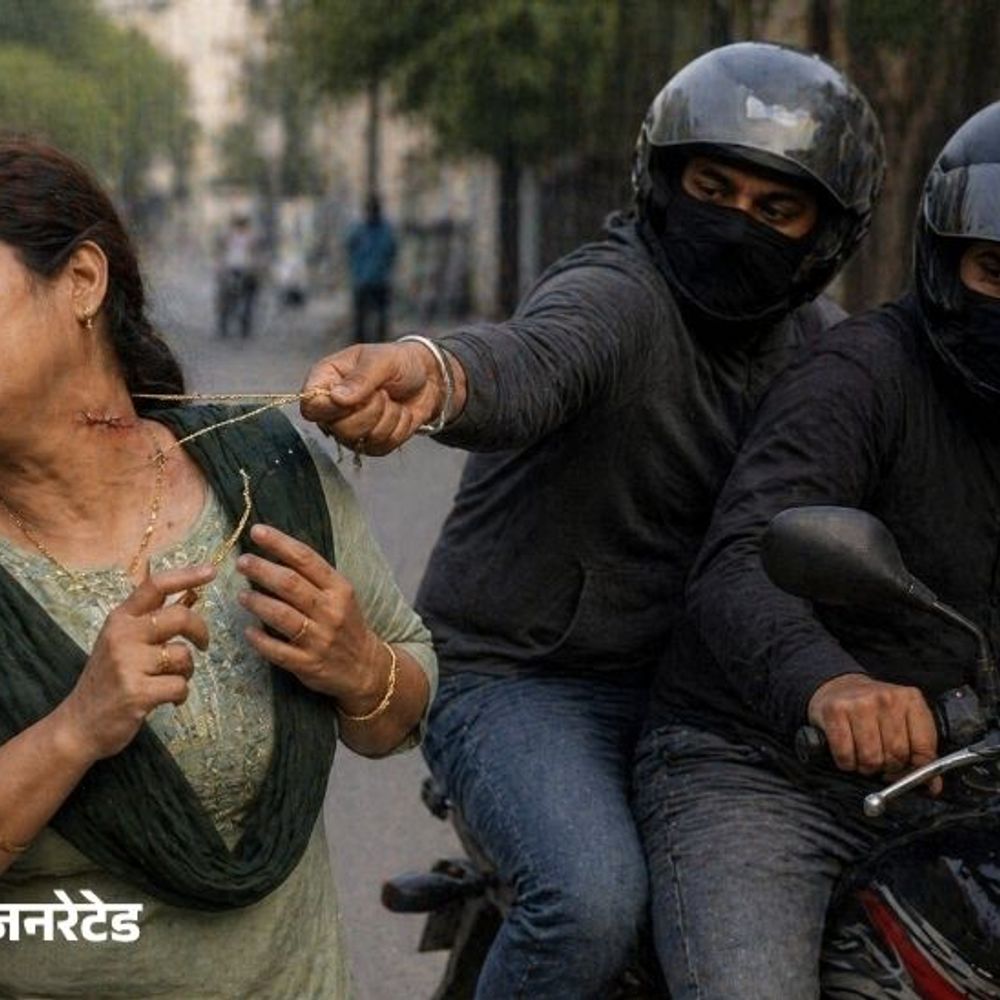 लुधियाना में दीप अस्पताल के बाहर स्नैचिंग:बुजुर्ग महिला के चैन झपटी,गले पर लगे टांकें,बाइक सवार बदमाश फरार