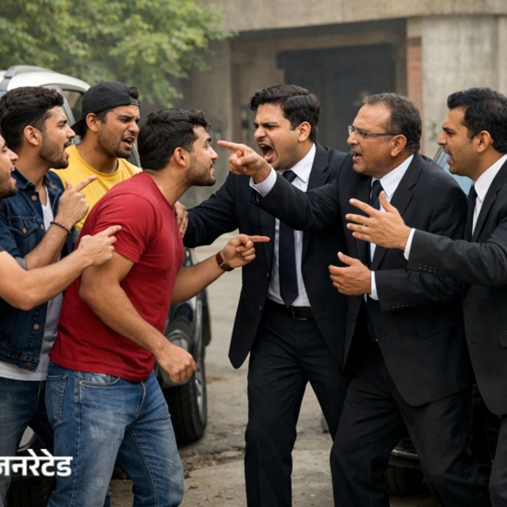 फरीदाबाद में घर जाते समय 2 वकीलों के साथ मारपीट:तेज स्पीड़ गाड़ी की टक्कर से बचे, युवकों के साथ हुआ विवाद, पुलिस में केस दर्ज