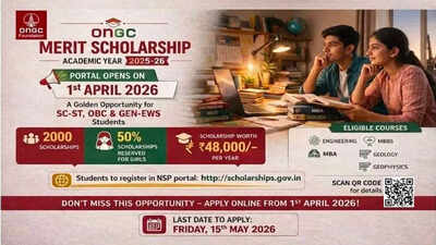 ONGC merit scholarship 2026 offers Rs 48000: SC ST OBC GEN EWS students can apply via NSP before deadline
