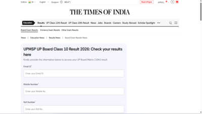 UP Board result 2026 released: Official UPMSP website crashes; direct link to check Class 10, 12 scores on TOI portal
