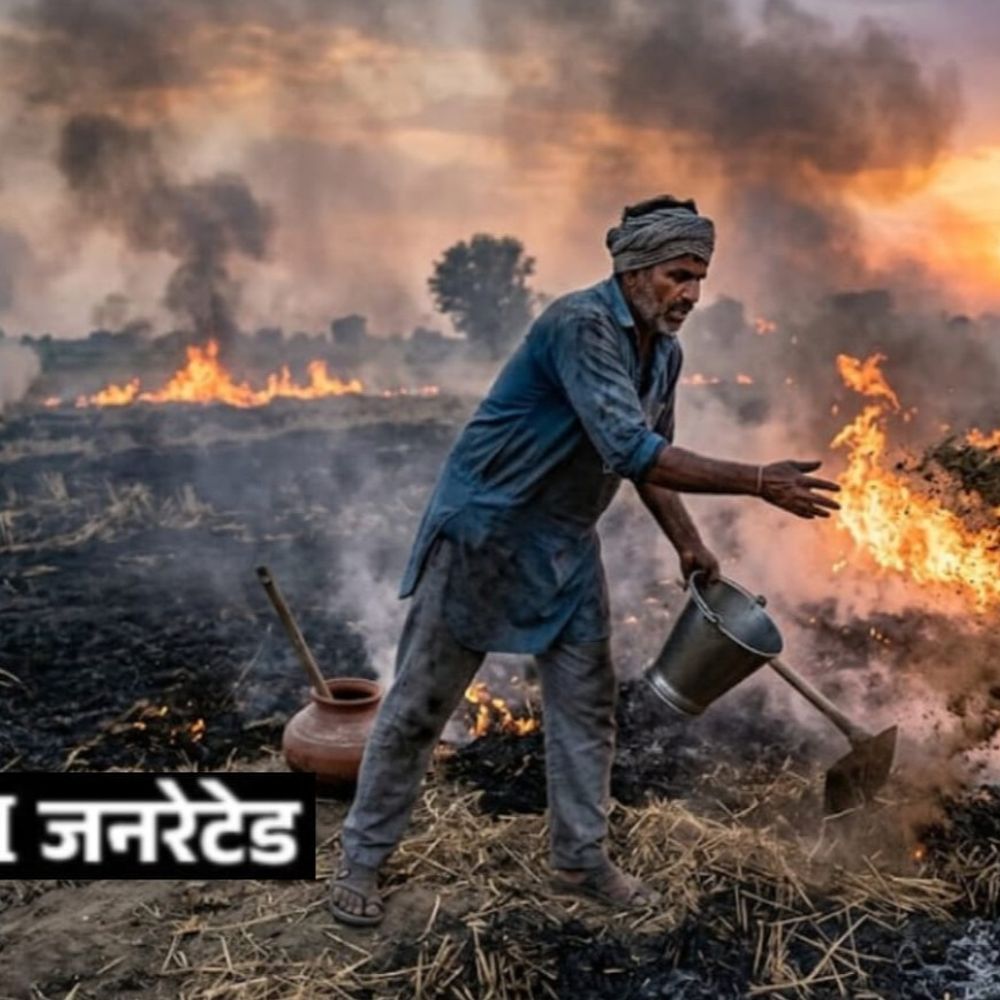 सोनीपत फसल अवशेष की आग बुझाते समय किसान जिंदा जला:कमीज में लगी आग से चपेट में आया; धुएं में नहीं आया सांस, खेत में मौत