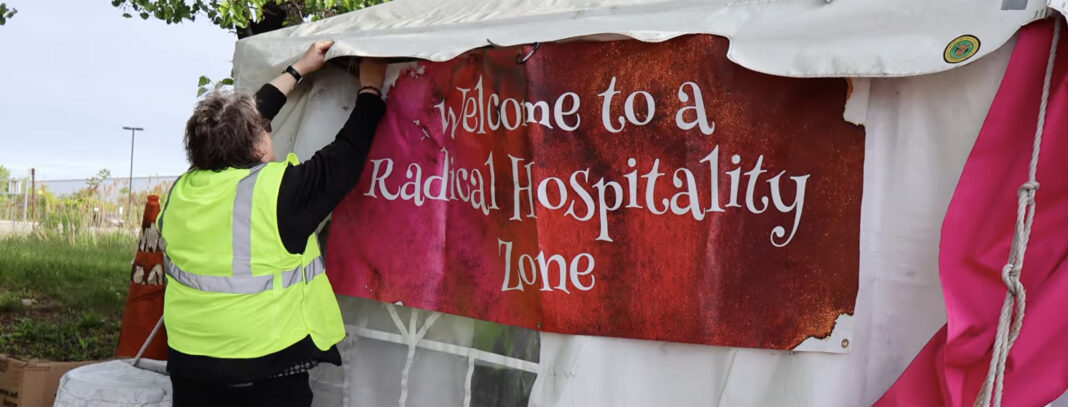 Amid protests at Delaney Hall, a Catholic nun has been offering ‘radical hospitality’