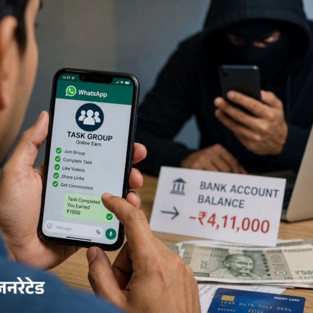 करनाल में युवक से 4.11 लाख की साइबर ठगी:व्हाट्सएप ग्रुप में टास्क पूरा कर कमाई का दिया लालच; भरोसा जीत रकम ट्रांसफर करवाई