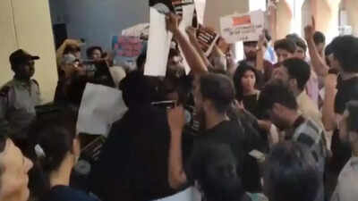 Jamia students raise slogans against VC at hostel event over RSS row | Delhi News