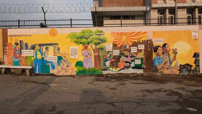 New murals in Delhi highlight extreme heat impact on workers, demand national disaster recognition | Delhi News