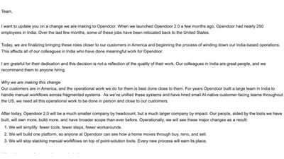 ‘Saying goodbye to our colleagues’: Opendoor shuts India operations, hundreds lose jobs