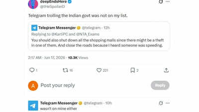 ‘Thank your government’: Telegram trolls Centre over NEET-linked ban, fires back with cheeky responses