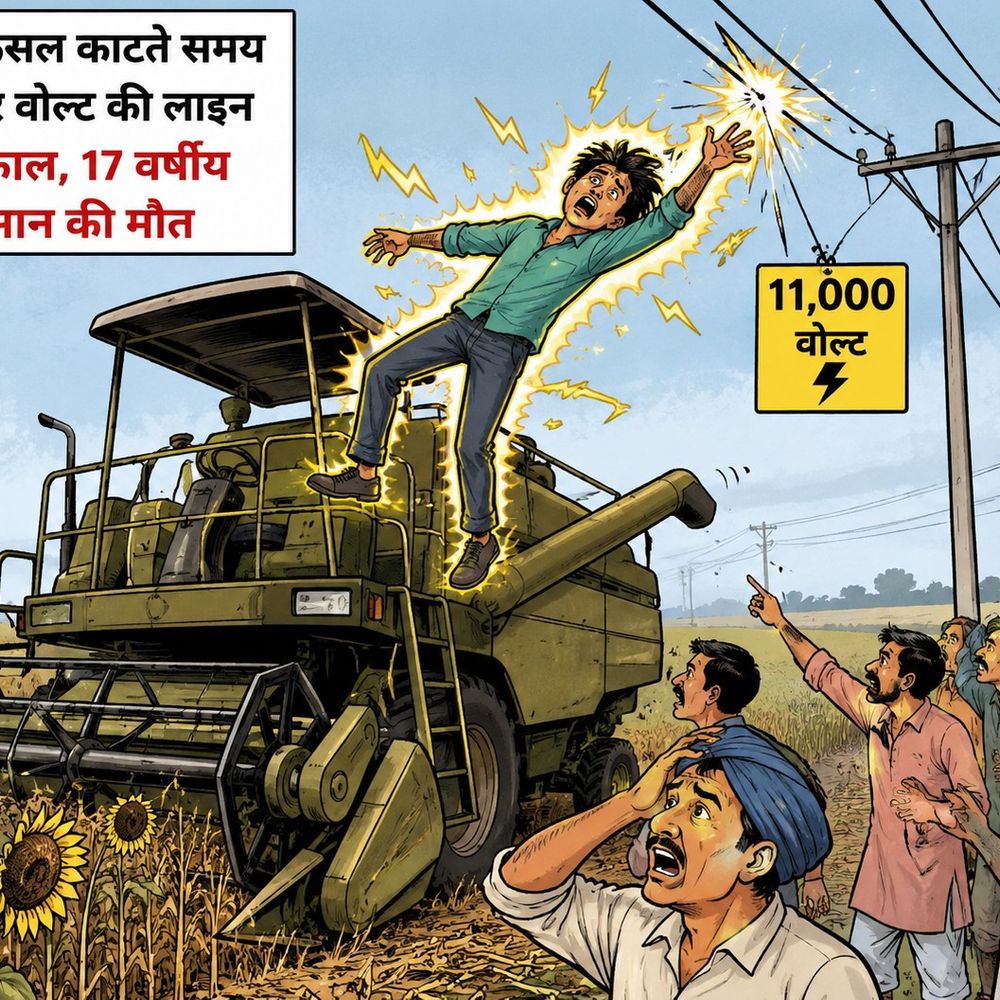 Derabassi Sunflower Harvest Accident | 17-Year-Old Farmer Death; 11kV Line