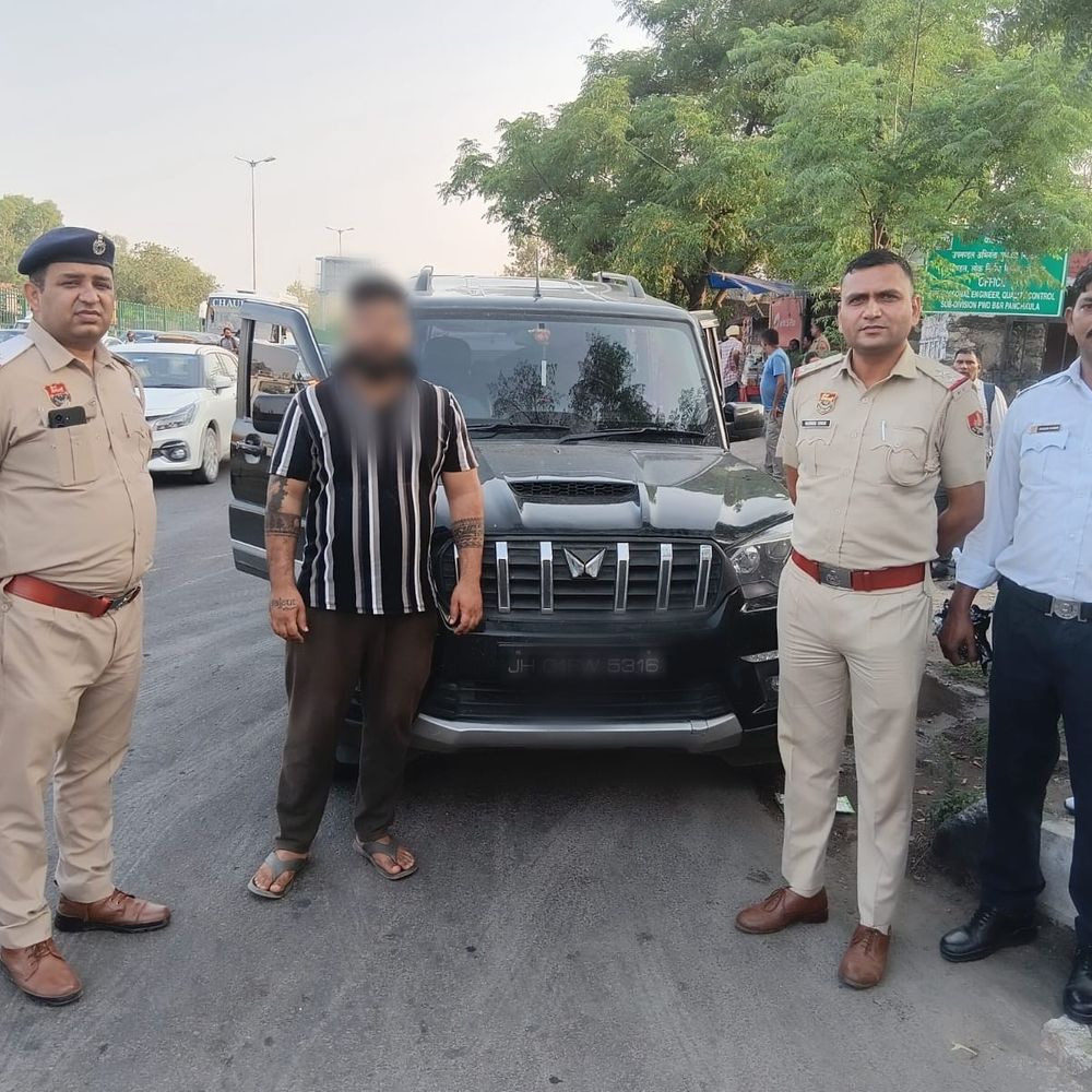 स्कॉर्पियो ड्राइवर ने पंचकूला पुलिस को दौड़ाया:ब्लैक फिल्म लगाई, रुकने का इशारा किया; पीछा कर दबोचा, 10,500 का जुर्माना लगा
