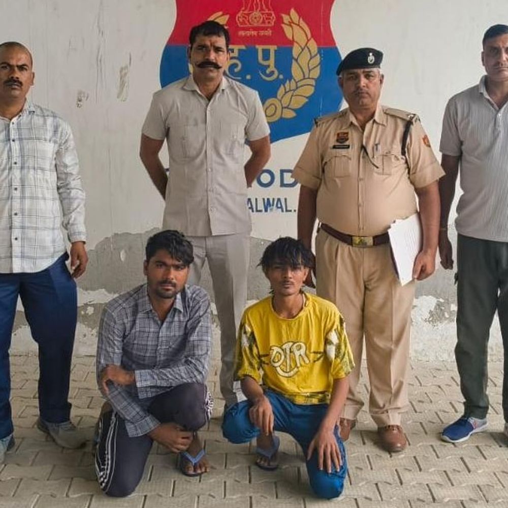 पलवल में स्मैक के साथ 2 सगे भाई गिरफ्तार:बाइक जब्त; भागने की कोशिश की, पुलिस ने घेराबंदी कर दबोचा