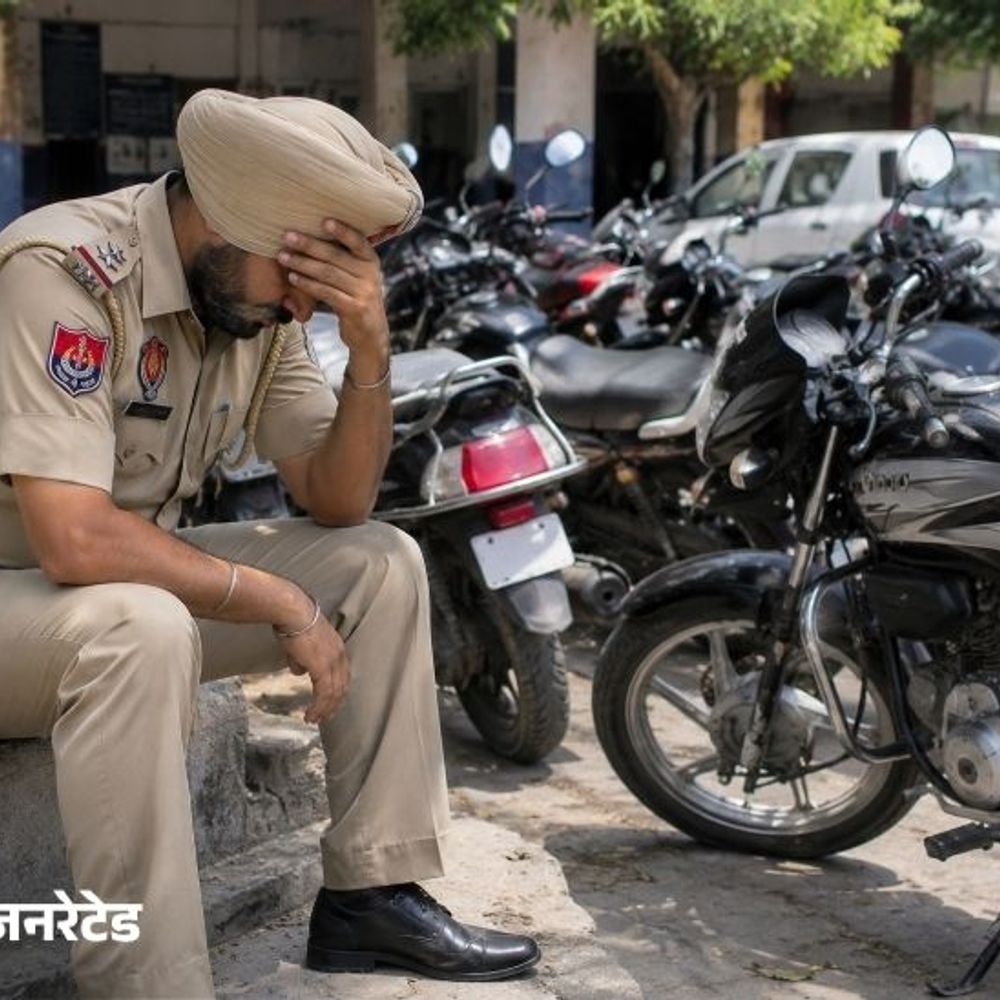 लुधियाना पुलिस को वाहन चोरों ने दी खुली चुनौती:CP दफ्तर की पार्किंग से ASI की बाइक चोरी, चोर की तलाश में CCTV खंगाल रहे