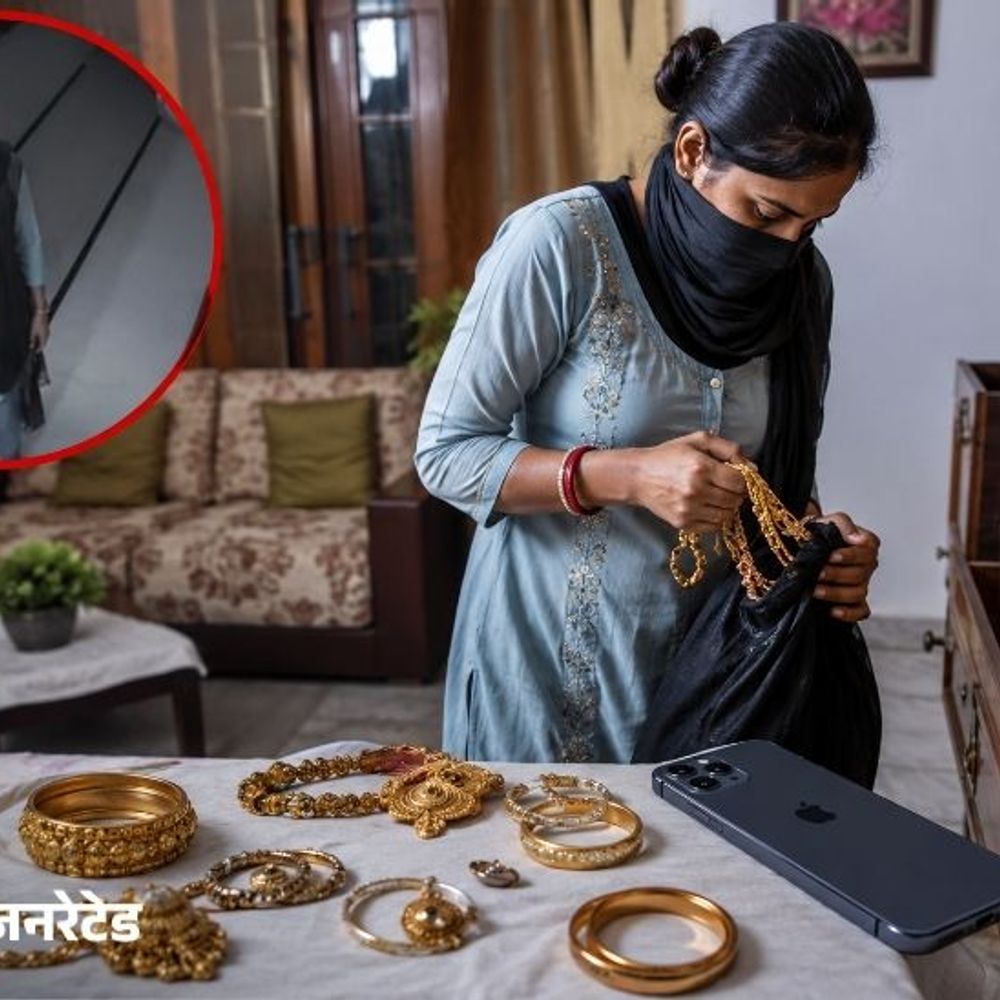 लुधियाना में नौकरानी ने चुराए गहने और iPhone:बेटी के हाथ में पहना कड़ा मिला गायब, सीसीटीवी चैक करने पर हुआ खुलासा