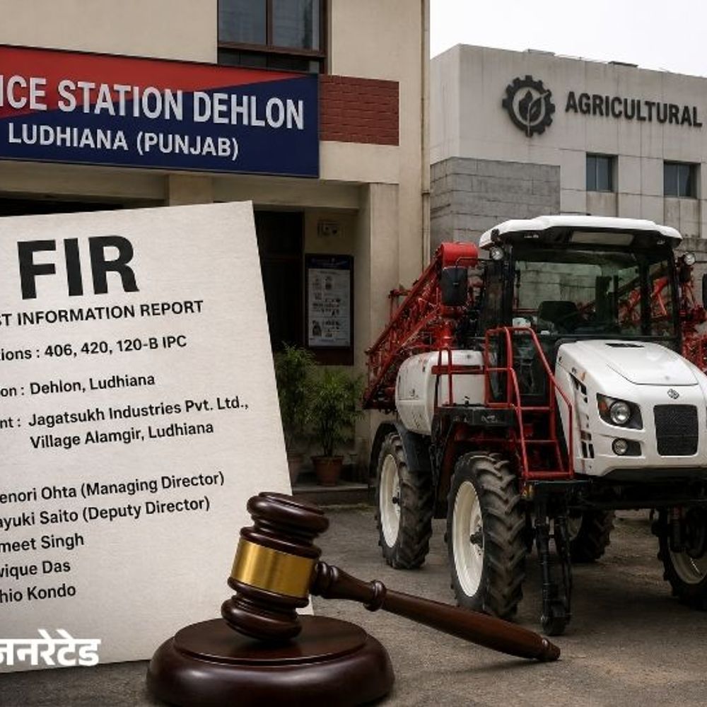 लुधियाना में जापानी MD समेत 5 अफसरों पर FIR:रिटर्नेबल आधार पर ली 61.60 लाख की एग्रीकल्चर मशीनें; 2 साल बाद भी नहीं लौटाईं