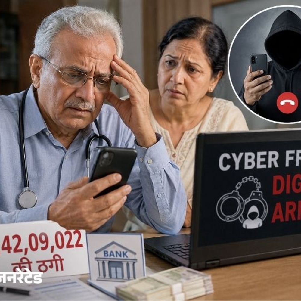 यमुनानगर के रिटायर्ड सरकारी डॉक्टर डिजिटल अरेस्ट:1.42 करोड़ हड़पे, सुरक्षा एजेंसी का अधिकारी बनकर ठगा, 18 दिन तक वीडियो कॉल पर रखा