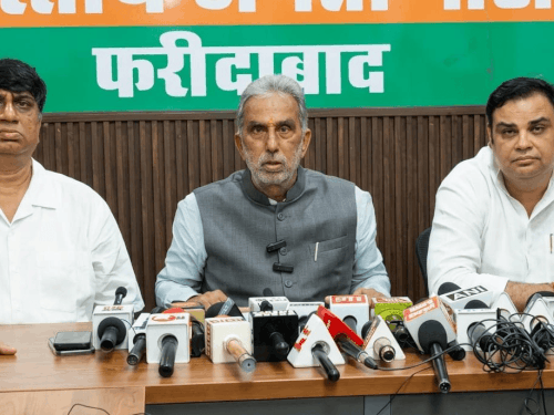 फरीदाबाद में मंत्री गुर्जर ने मोदी सरकार की गिनाईं उपलब्धियां:अनंगपुर विवाद का मुद्दा भी उठाया; बोले- विपक्ष फैला रहा भ्रम और अफवाह
