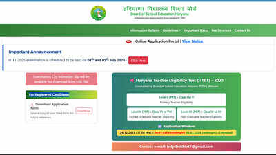 Htet Admit Card: Haryana HTET city slip released htet.eapplynow.com; over 2.33 lakh candidates to appear: Download here