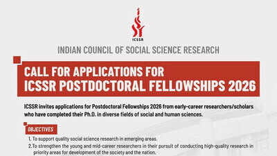 ICSSR registrations underway for Postdoctoral and Senior Fellowships 2026, apply by July 21