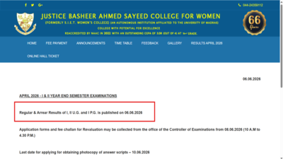 JBAS April semester result 2026 released for Regular, Arrear exams at coe.jbascollege.edu.in: Direct link to download UG, PG scores here