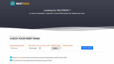 NEST 2026 result announced at nestexam.in; scorecard download link to be activated on June 30
