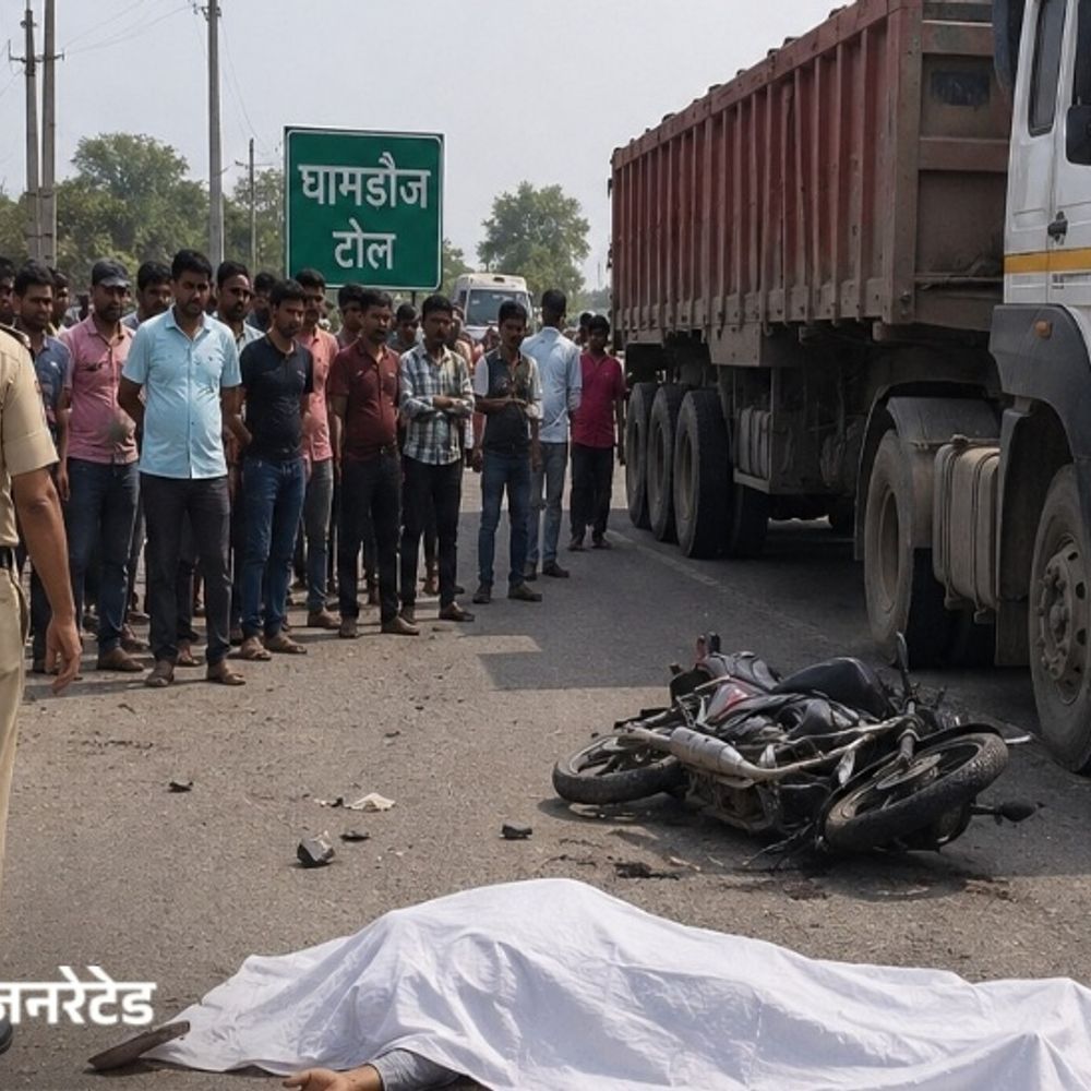 गुरुग्राम में सड़क हादसे में बाइक सवार की मौत:पिज्जा हट में कैशियर था; सड़क किनारे खड़े ट्राले से टकराई मोटरसाइकिल