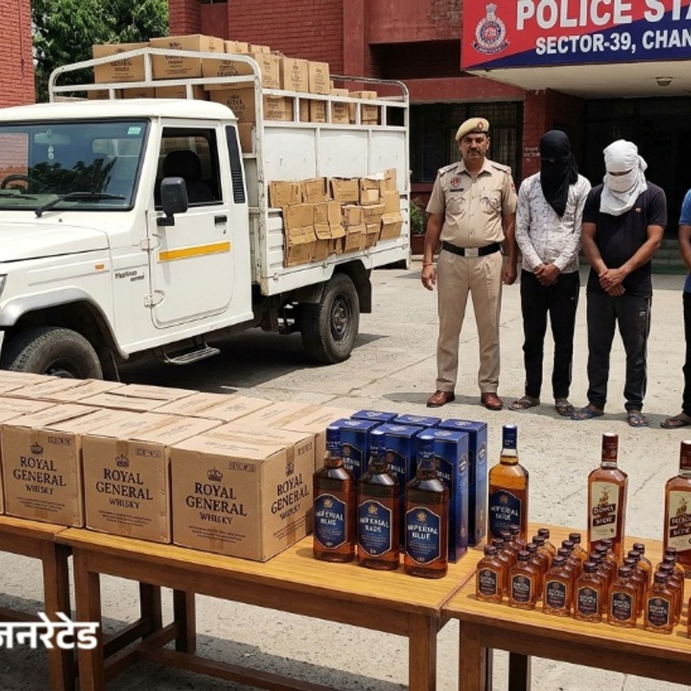 चंडीगढ़ में अवैध शराब के खिलाफ पुलिस का एक्शन:292 पेटियां और दर्जनों बोतलें बरामद, 3 आरोपी गिरफ्तार;दो अलग-अलग मामले