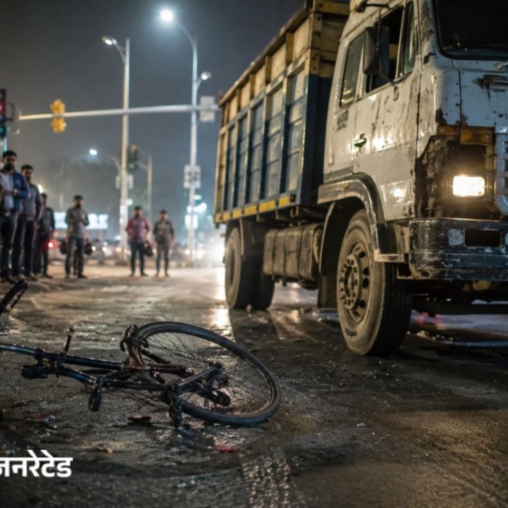 चंडीगढ़-ट्रक चालक ने बच्चे को कुचला, मौके पर मौत:रेड लाइट जंप कर मारी टक्कर; डेराबस्सी से आरोपी चालक पकड़ा