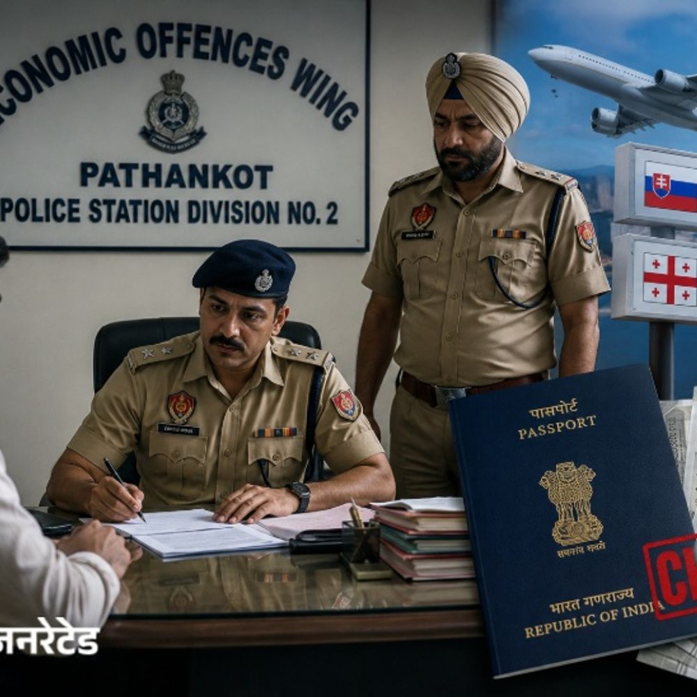 पठानकोट में विदेश भेजने के नाम पर लाखों की ठगी:कांगड़ा के ट्रैवल एजेंट पर केस दर्ज, जॉर्जिया-स्लोवाकिया भेजने का झांसा देकर ऐंठे ₹1.34 लाख