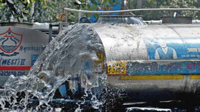 No scarcity in wastage: Water tankers on way to parched localities spill thousands of litres in Delhi | Delhi News