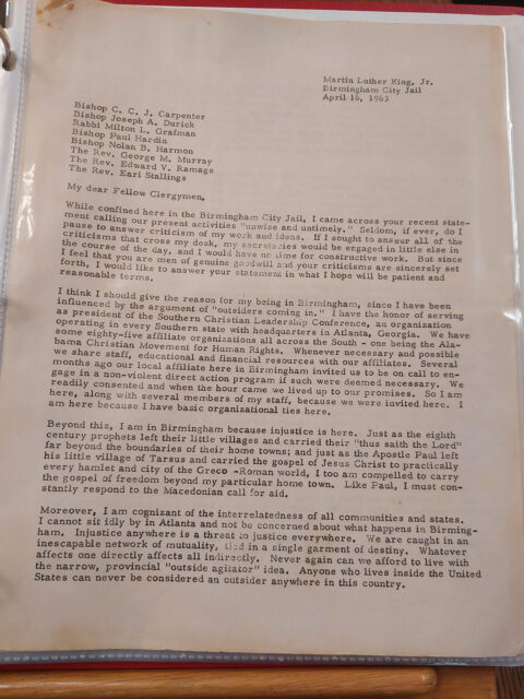 Draft of King’s ‘Letter from Birmingham Jail’ found at Virginia seminary archives