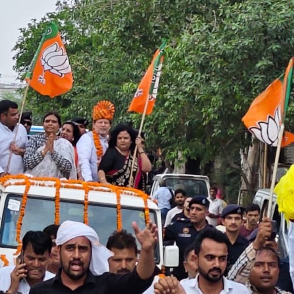गोहाना में मंत्री अरविंद ने किया BJP अध्यक्षा का स्वागत:अर्चना गुप्ता बोलीं- भाजपा ने नारी सशक्तिकरण को नया आयाम दिया