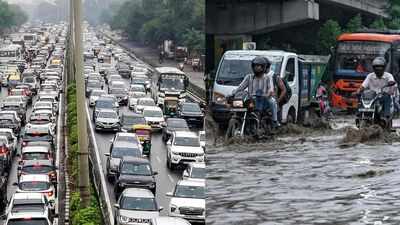 IMD issues red alert for Delhi; severe waterlogging, traffic snarls paralyse several areas across NCR | Delhi News