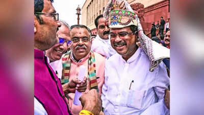 Dharmendra Pradhan: ‘I am a street fighter’: Combative Dharmendra Pradhan arrives in Parliament to a rousing welcome | India News