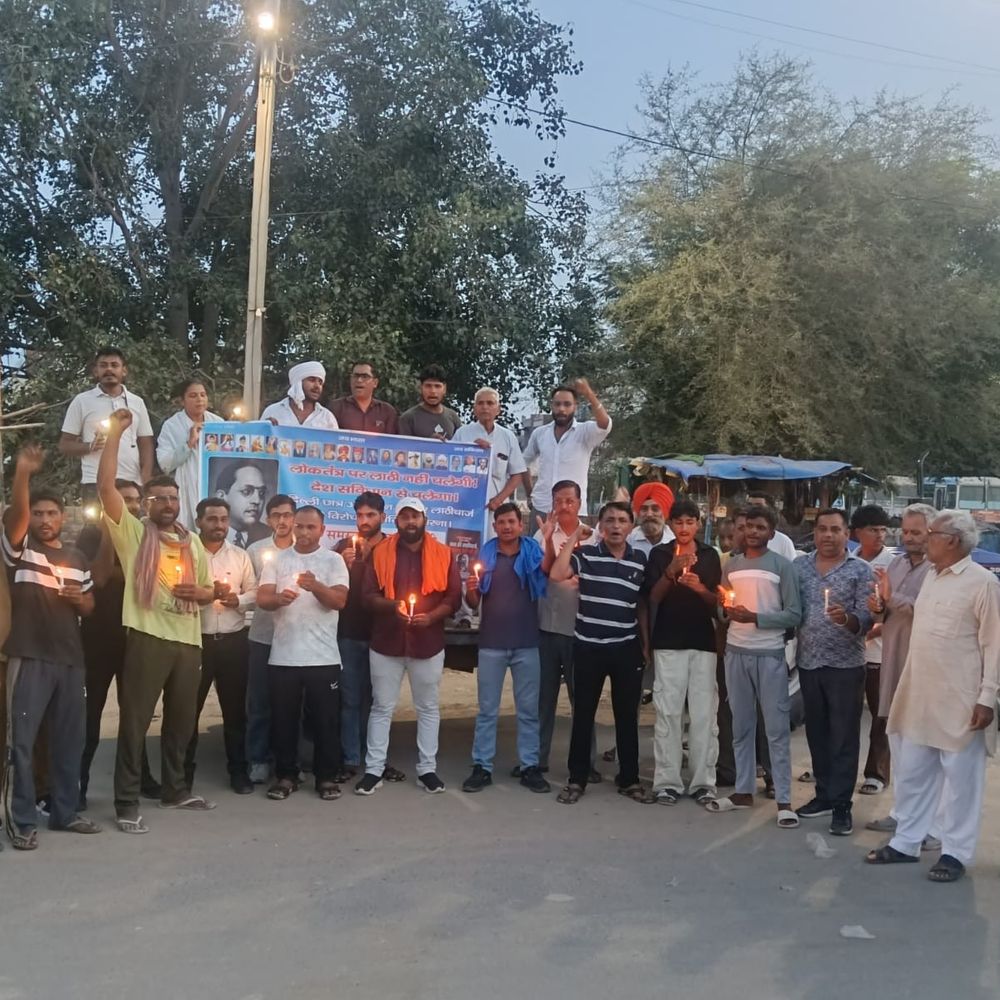 दिल्ली लाठीचार्ज के विरोध में उकलाना में कैंडल मार्च:विभिन्न सामाजिक संगठनों ने जताया विरोध, 27 जुलाई को बड़े प्रदर्शन का ऐलान