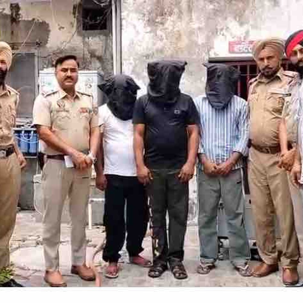 जालंधर पुलिस ने फिरौती गैंग के 3 आरोपी पकड़े:दो पिस्टल, एक देसी कट्टा और 9 कारतूस बरामद; 2 दिन का रिमांड मिला