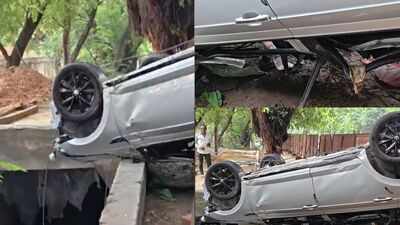 ‘Car was speeding’: DDA on Army officer’s son’s death after car plunges into an open drain in Delhi’s Vasant kunj; resident alleges lack of safety wall | Delhi News
