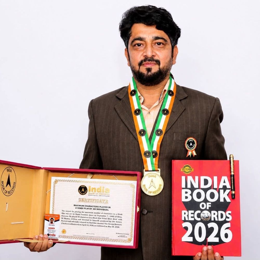 सिरसा के सचिन कथूरिया ने फिल्म में निभाए 50 किरदार:एशिया- इंडिया बुक ऑफ रिकॉर्ड्स में नाम दर्ज, कई फिल्म-हरियाणवी प्रोजेक्ट्स में काम कर चुके