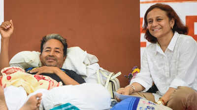 “I will represent him”: Sonam Wangchuk’s wife Gitanjali Angmo to lead ‘Chalo Sansad’ march in his place | Delhi News