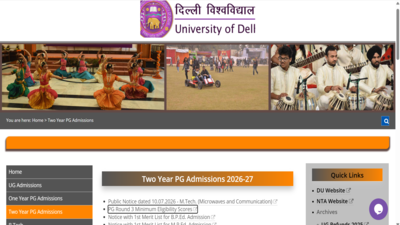 DU PG admissions 2026: Round 3 minimum allocation scores released at admission.uod.ac.in; check PDF here