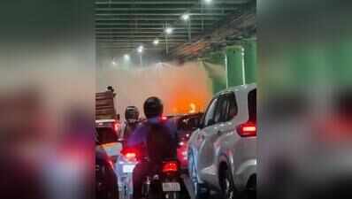 Car Fire in Dwarka Expressway Tunnel Triggers Safety System, No Injuries Reported | Delhi News