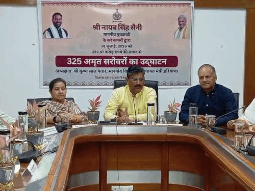 पंचकूला में 6 अमृत सरोवर जनता को समर्पित:₹1.68 करोड़ की लागत आई; मंत्री बेदी बोले- जल संरक्षण-ग्रामीण विकास की नई पहचान