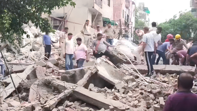 1 dead, several trapped after building collapses in Delhi’s Rohini amid rain; rescue underway | Delhi News