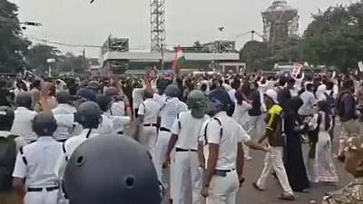 Kolkata NEET paper leak protest: Left student groups clash with security forces; police use batons and tear gas to disperse protesters | Kolkata News