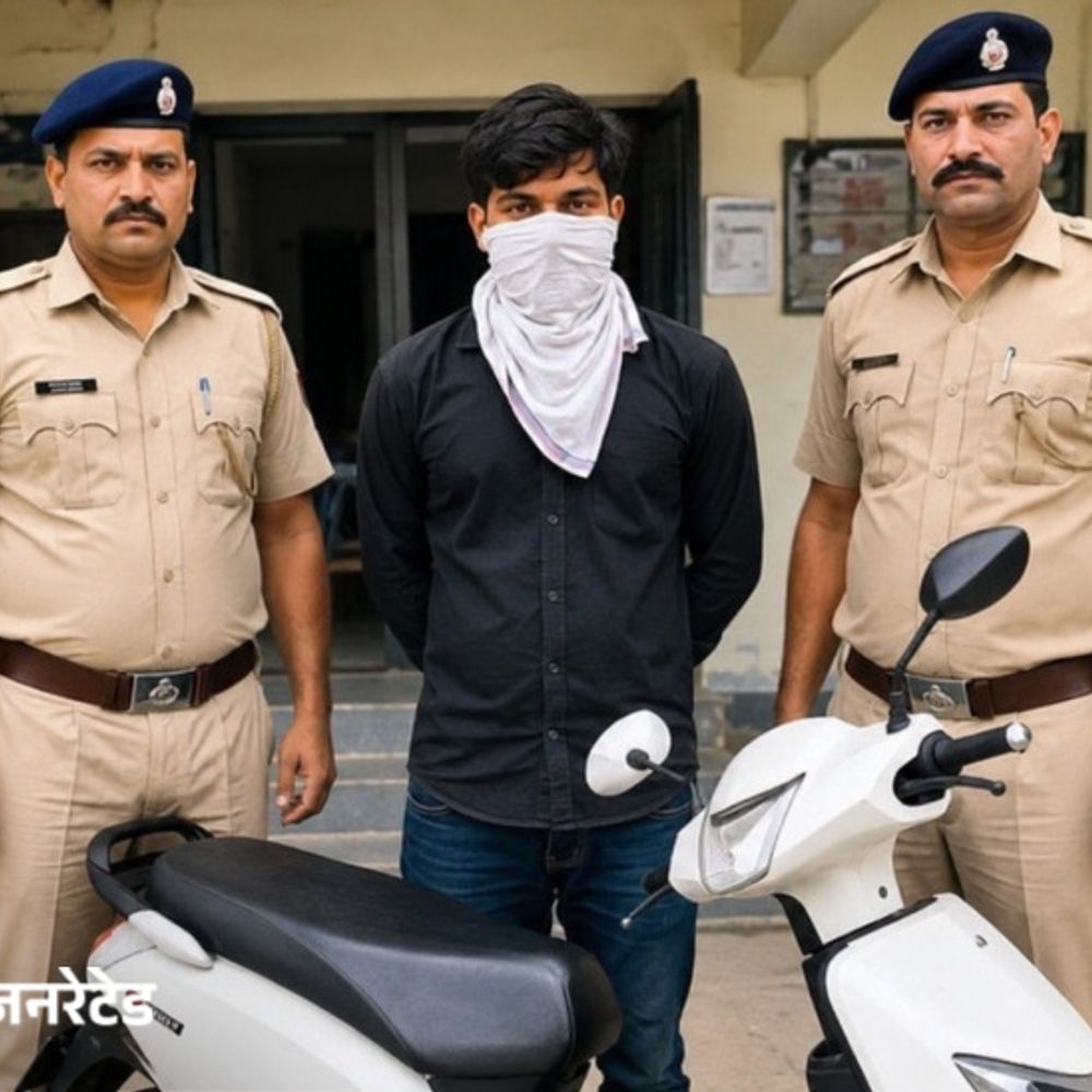 करनाल में वाहन चोरी का भंडाफोड़, आरोपी गिरफ्तार:इलेक्ट्रॉनिक स्कूटी बरामद, फरीदपुर से 26 जुलाई को उठाई थी
